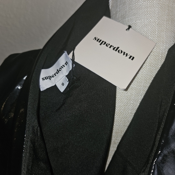 Superdown revolve ella mini faux leather vinyl trinity matrix dress Nwt Size Sm - Picture 6 of 7